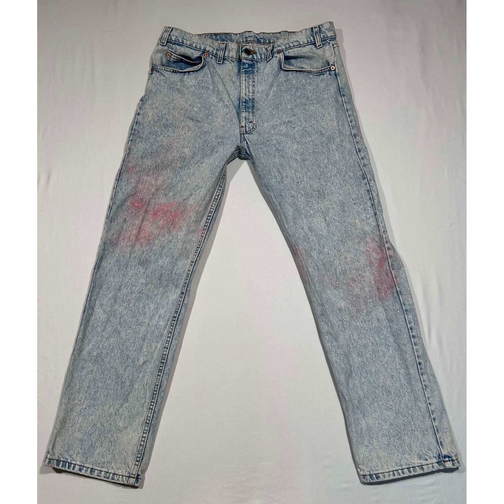 Vintage Levis 505 Orange Tab Acid Wash Jeans Mens 38x32 Made in USA 1989 Light